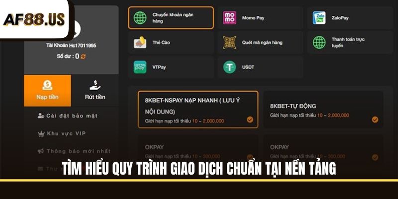 Tìm hiểu quy trình giao dịch chuẩn tại nền tảng